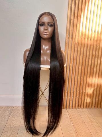 Hybrid Jasmine Raw Custom Wig: Luxury Bone-Straight Perfection with a Seamless Hybrid Hairline