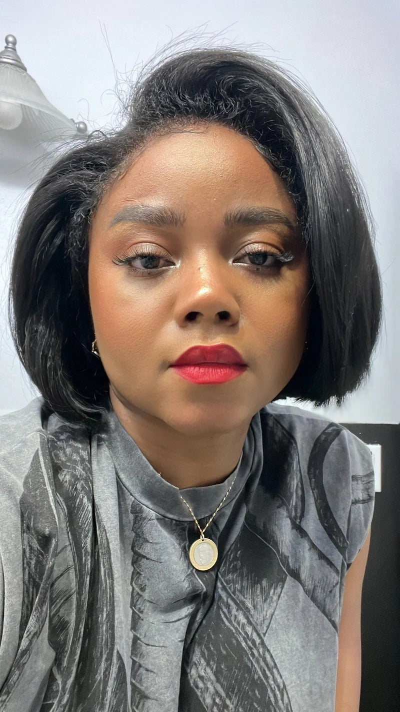 Hybrid Kelly Bob Wig: Luxe Yaki Texture with a Seamless Hybrid Hairline