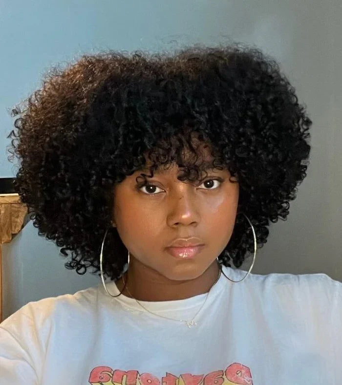 Berry Bang Natural Wig | Curly Texture & Full Bang Style