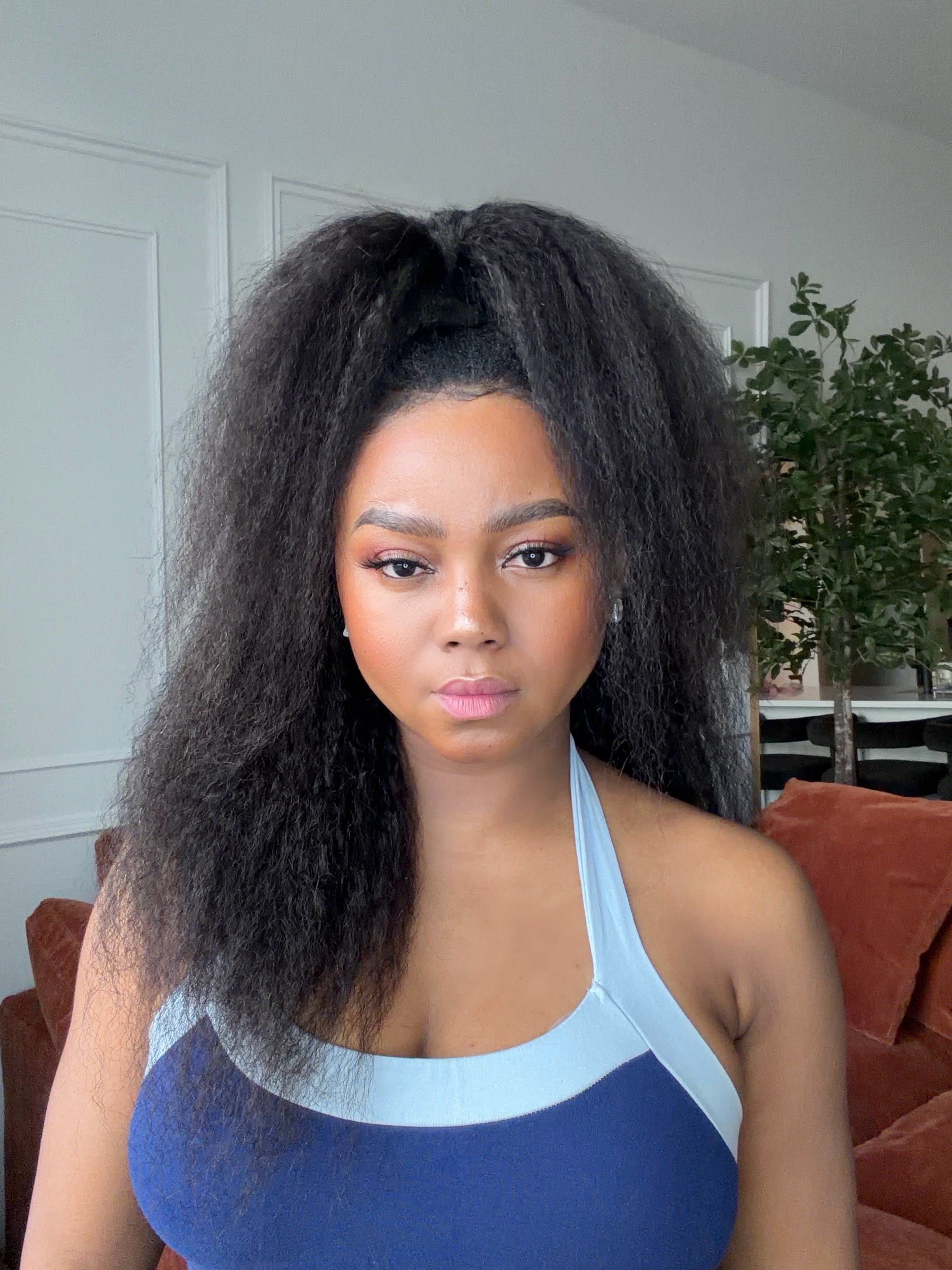 Kinky Straight Half Wig Custom