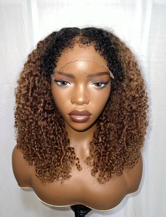 Hybrid Curly Afro Honey Wig RTS