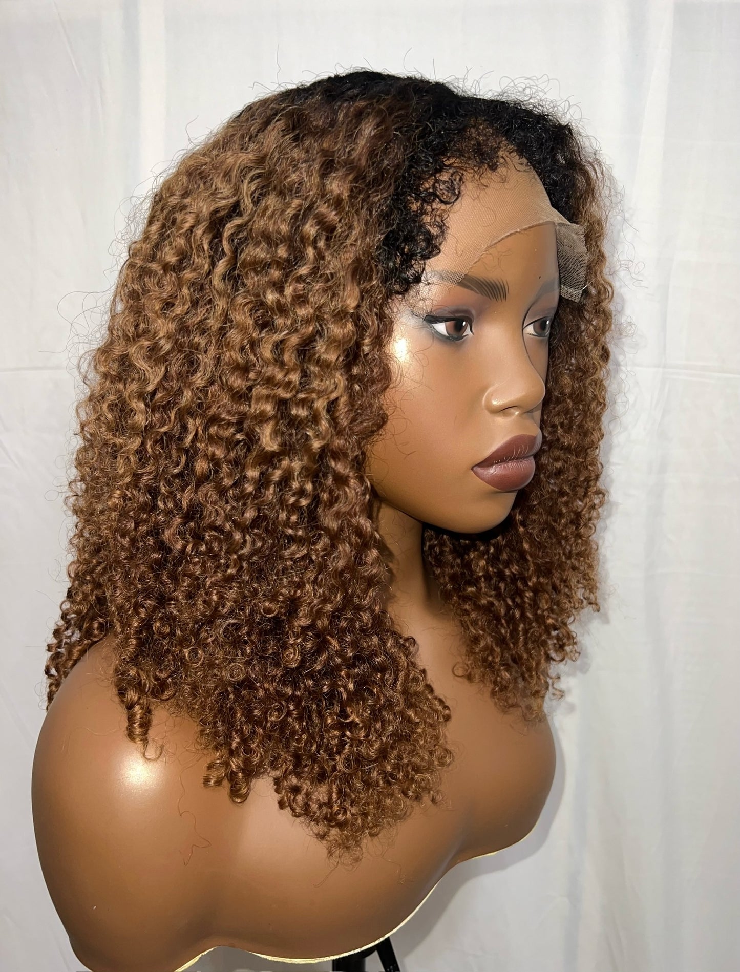 Hybrid Curly Afro Honey Wig RTS