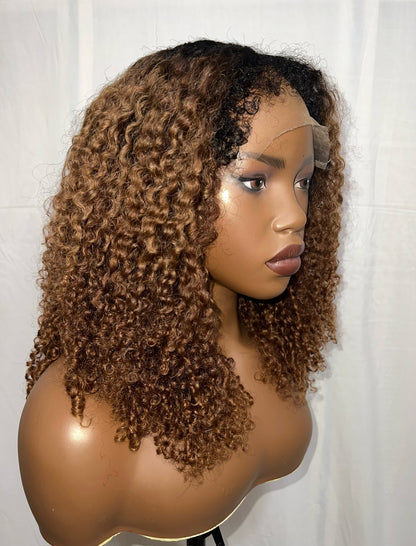 Hybrid Curly Afro Honey Wig RTS