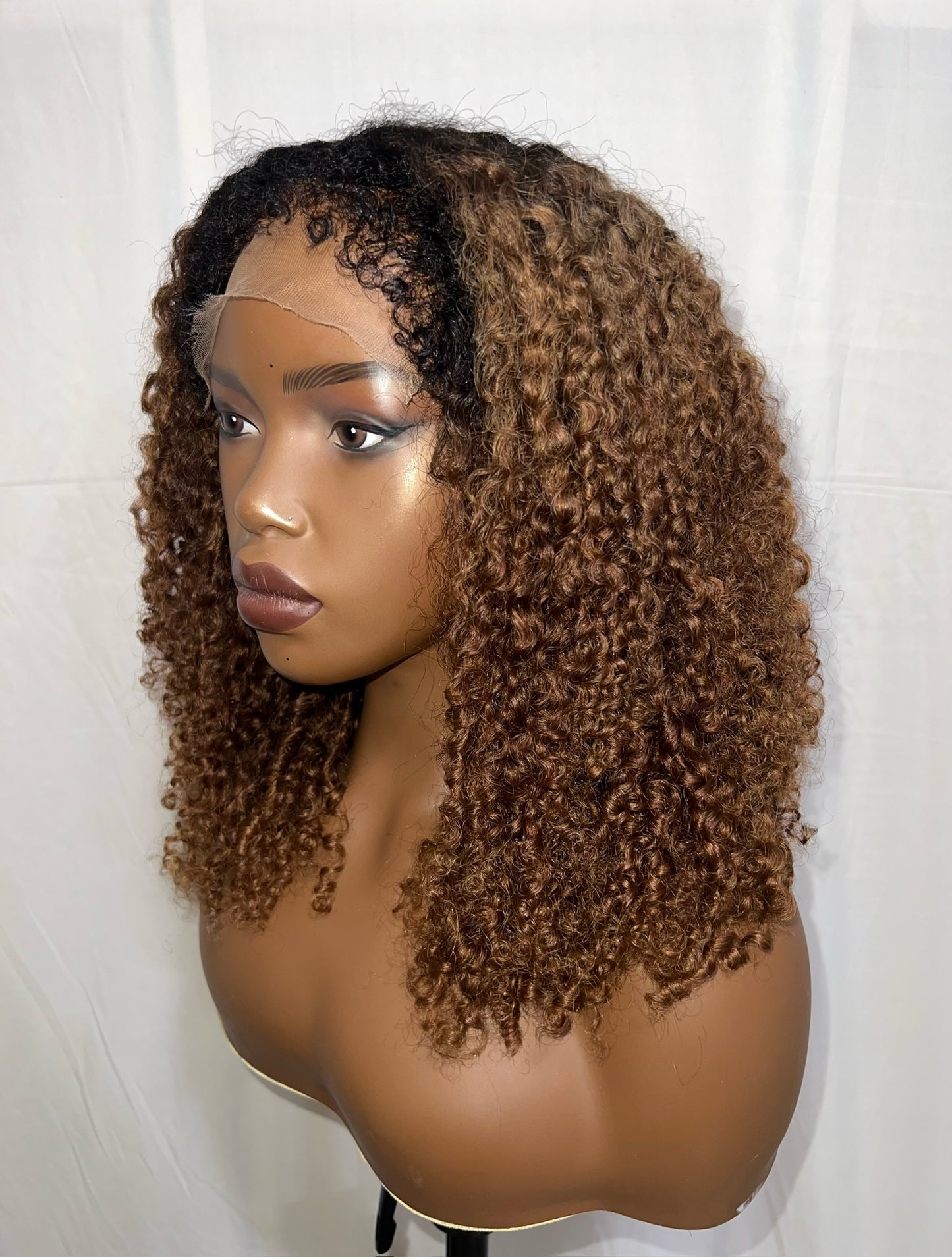 Hybrid Curly Afro Honey Wig RTS